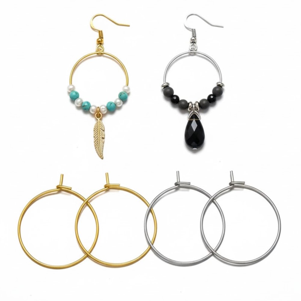 Jewelry Making Hoops - 50 pièces de cerceaux d'oreilles en
