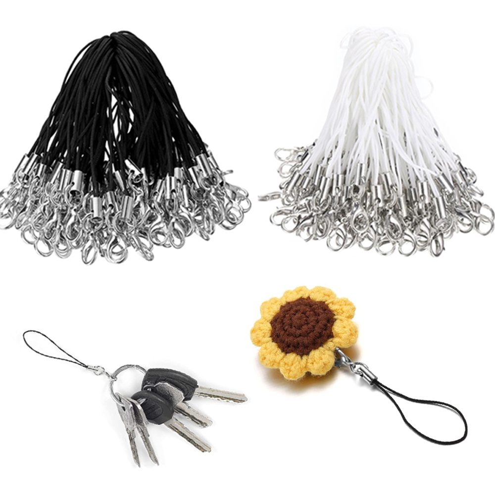 Jewelry Making Hoops - 50/100 pièces noir blanc sangle breloque