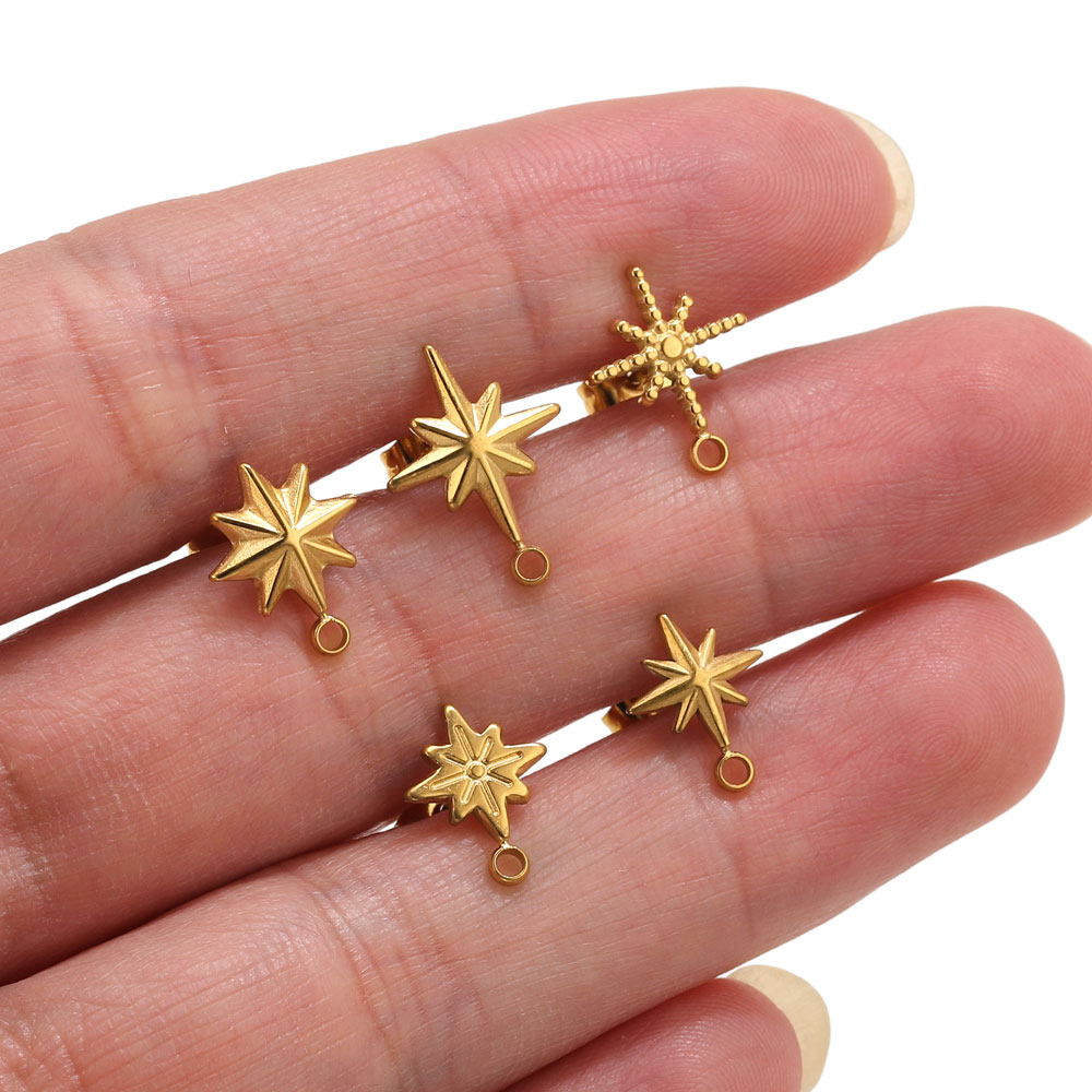 Jewelry Making Degree - 6 pièces Clous d'oreilles étoile en