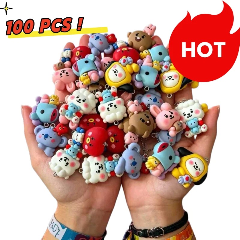 Jewelry Making - Breloques en résine BT21, 7 pièces,