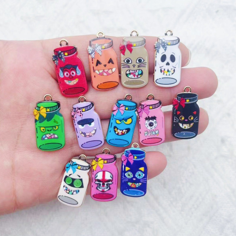 Jewelry Making - Pendentif bouteille imprimé en alliage, 12