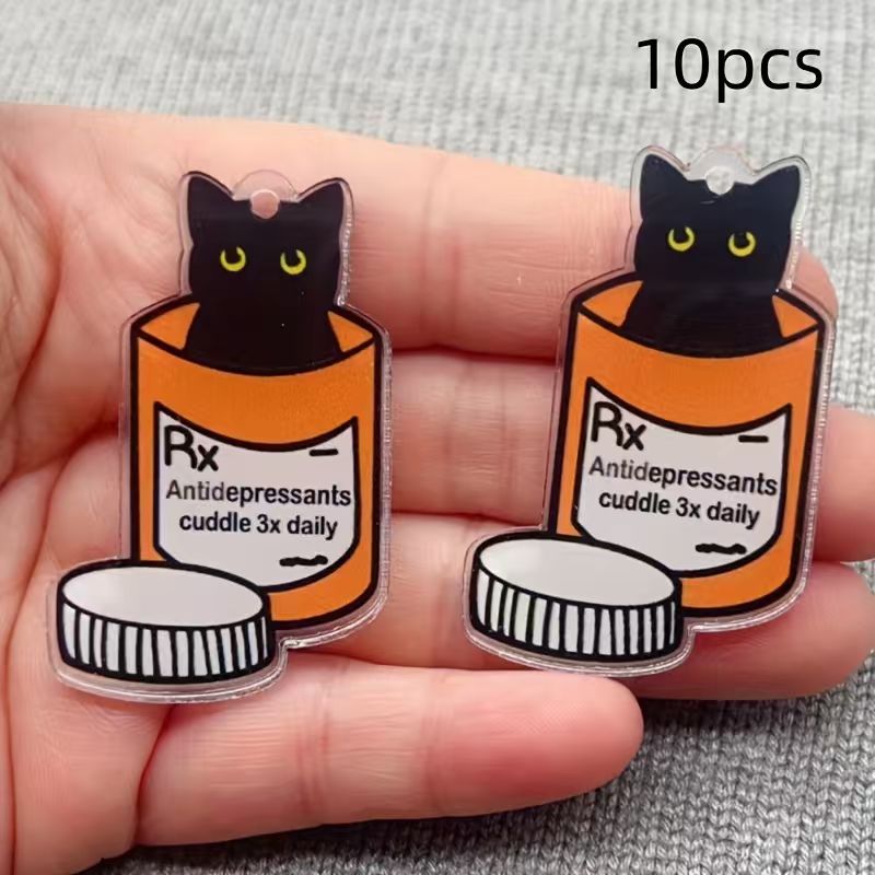 Pendentif chat en acrylique, 1 - Jewelry Making avis et prix