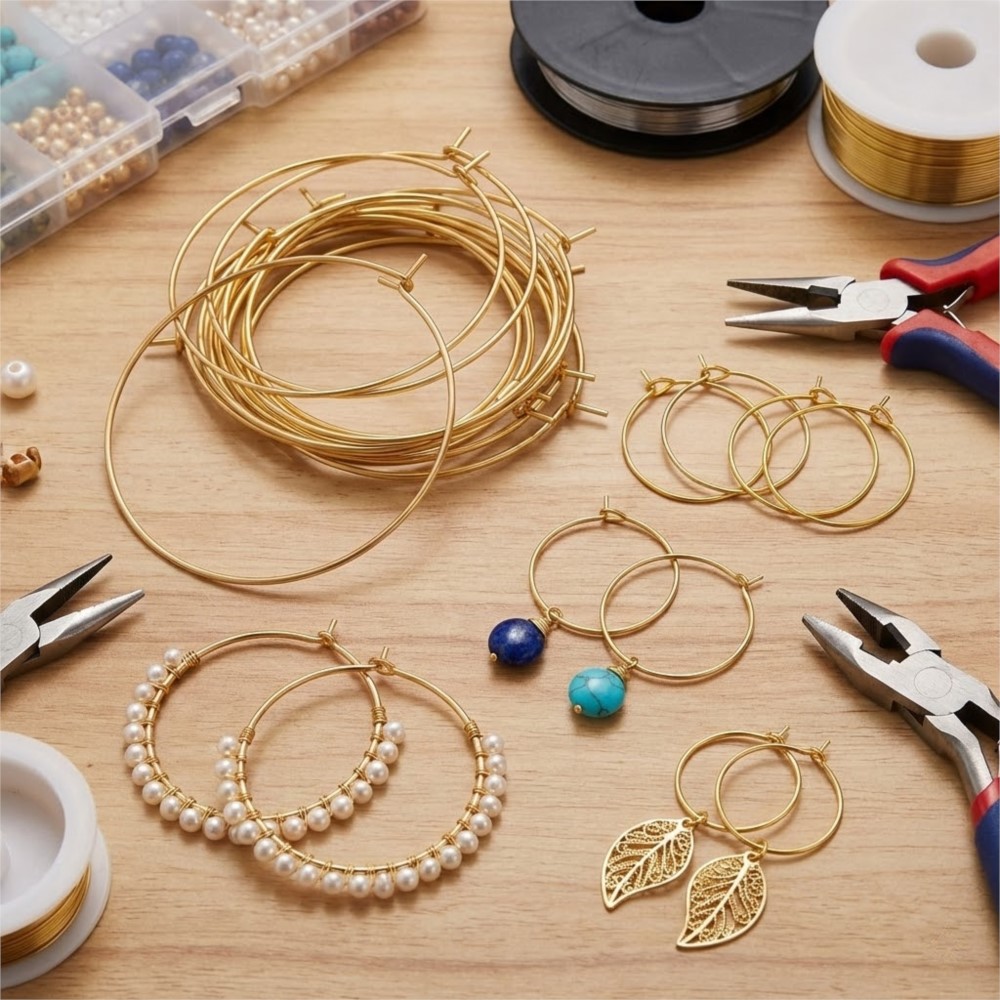50 pièces de cerceaux d'oreill - Jewelry Making Hoops avis et prix