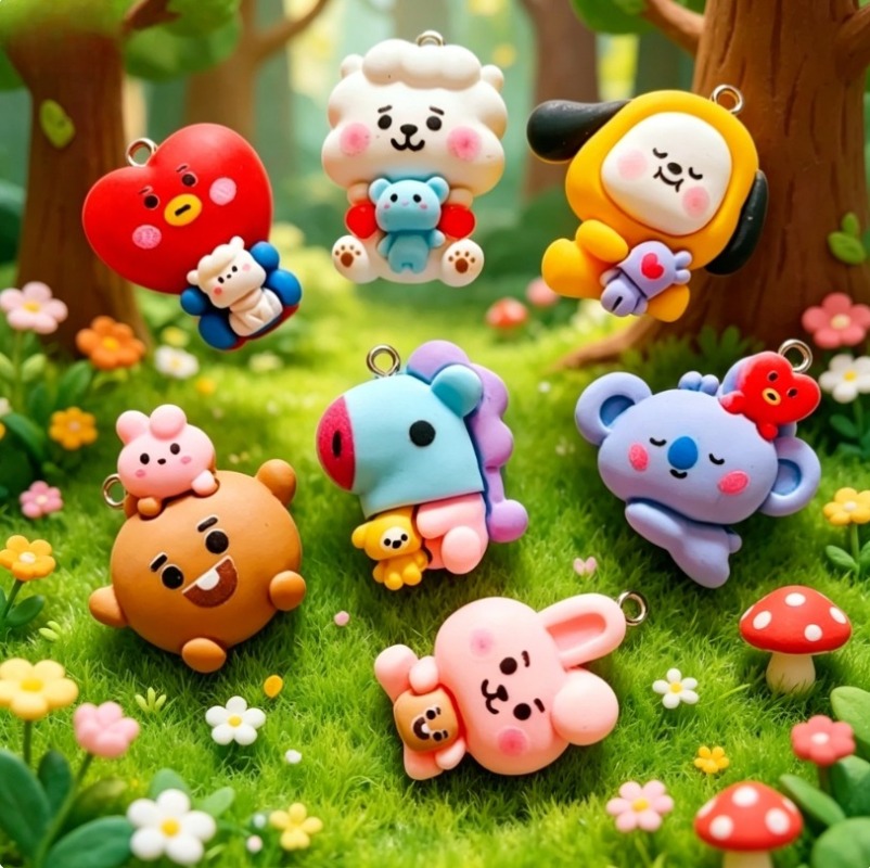 Breloques en résine BT21, 7 pi - Jewelry Making avis et prix
