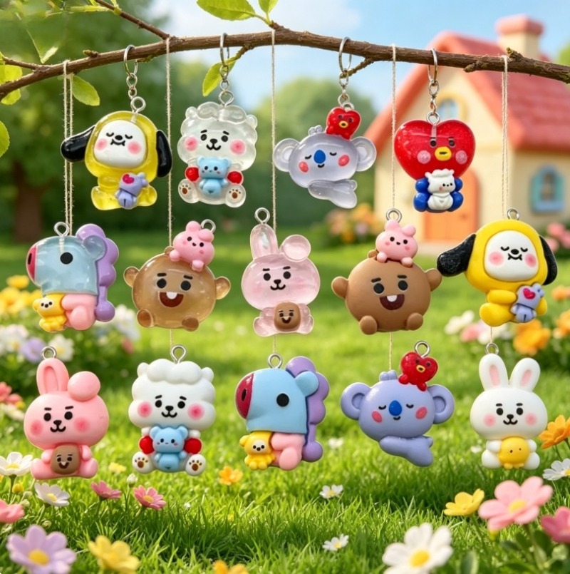 Breloques en résine BT21, 7 pi - Jewelry Making avis et prix