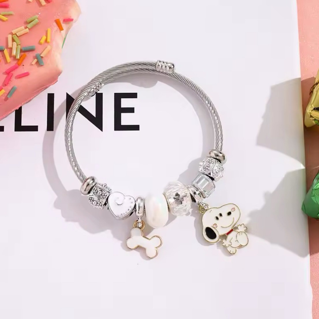 Bracelet perlé Snoopy motif cœ - Jewelry Making avis et prix